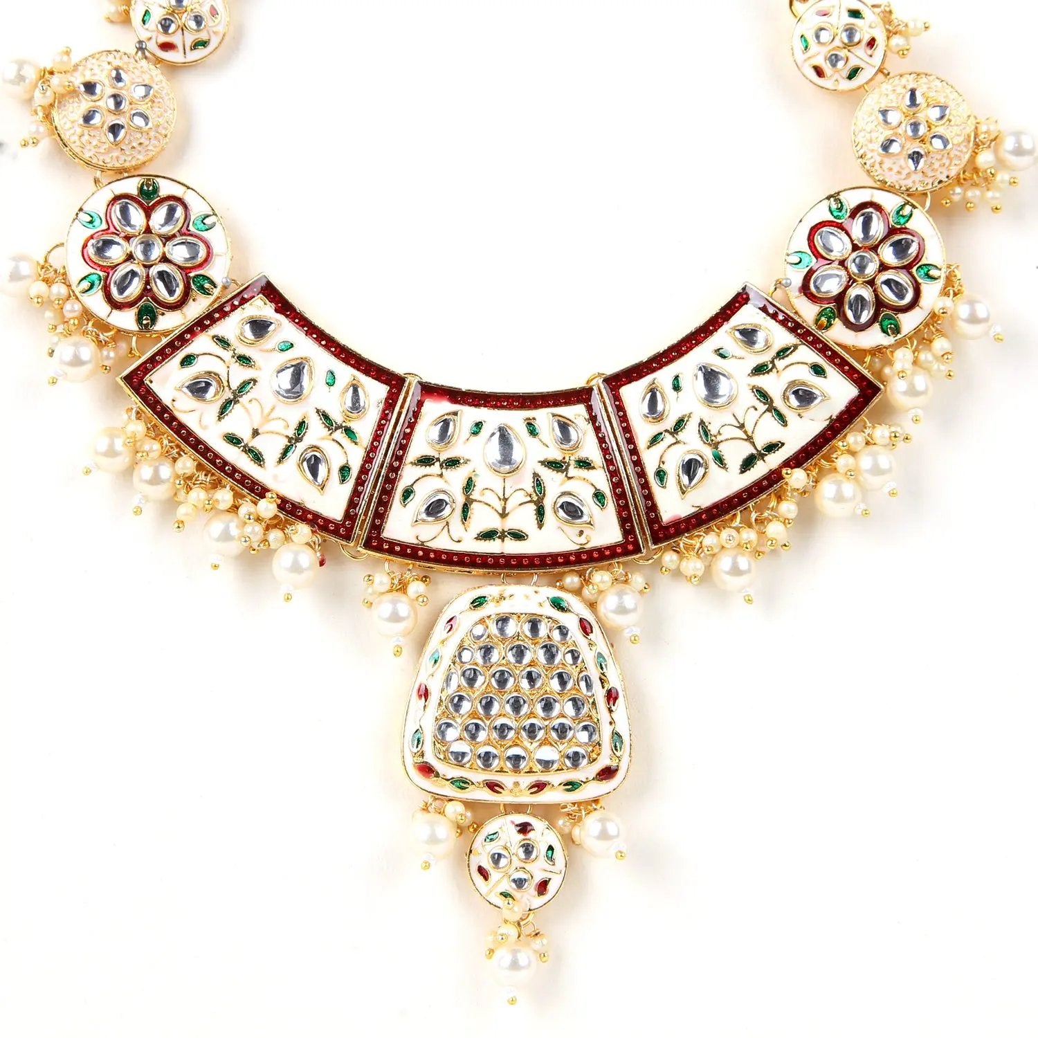 Sizzle Jewels Royal Handmade Kundan Meenakari Heavy Necklace Set SIZZLE JEWELS