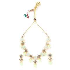 Sizzle Jewels Charming Green Bead and White Stone Necklace Set SIZZLE JEWELS