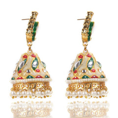 Sizzle Jewels Traditional Enamel Meenakari Jhumka Earrings SIZZLE JEWELS