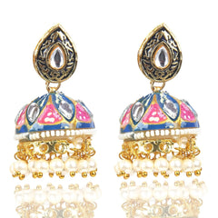 Sizzle Jewels Royal Meenakari Jhumka Earrings SIZZLE JEWELS