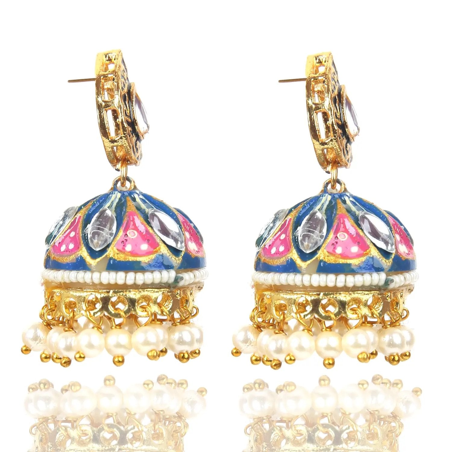 Sizzle Jewels Royal Meenakari Jhumka Earrings SIZZLE JEWELS