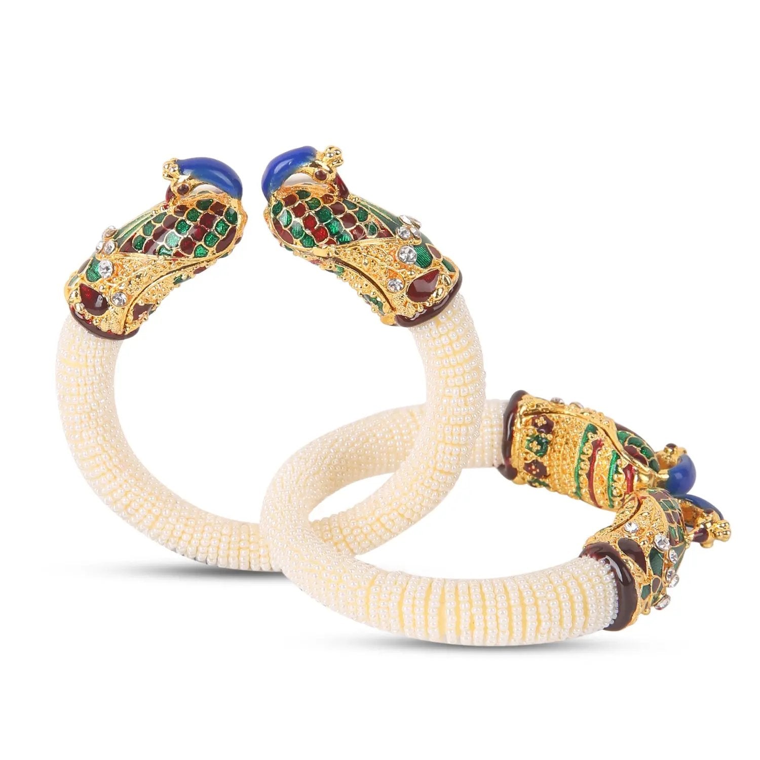 Sizzle Jewels Royal Peacock Handmade Bangle Set – Traditional Indian Design SIZZLE JEWELS