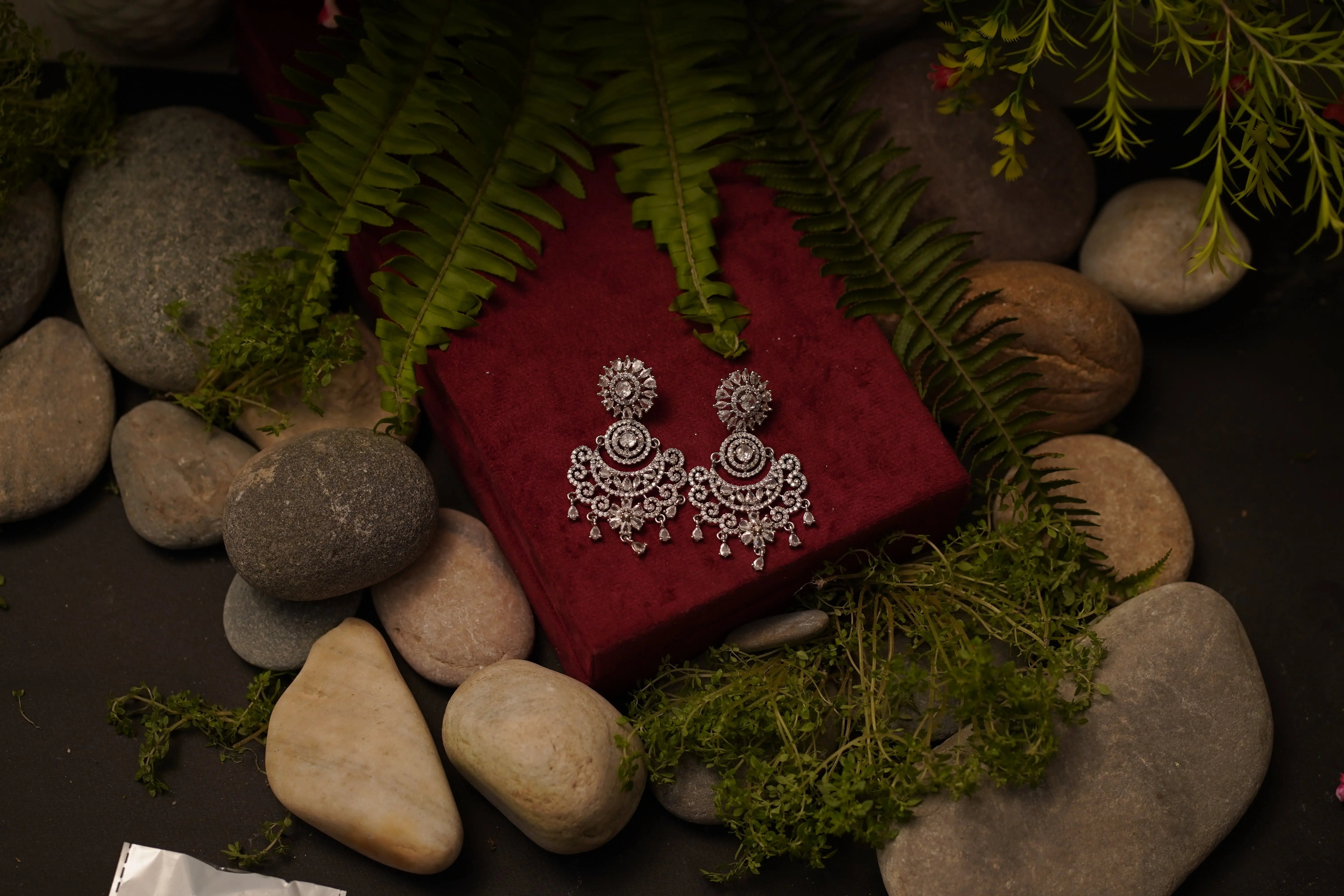 ✨ Elegant American Diamond Chandelier Earrings for Women & Girls – Sparkling Silver Finish | Party Wear, Wedding & Festive Jewelry ✨ SIZZLE JEWELS