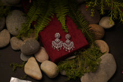 ✨ Elegant American Diamond Chandelier Earrings for Women & Girls – Sparkling Silver Finish | Party Wear, Wedding & Festive Jewelry ✨ SIZZLE JEWELS