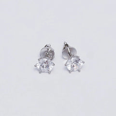Classic Solitaire Stud Earrings in Gold & Silver – Elegant Crystal Stone Earrings for Daily & Party Wear SIZZLE JEWELS