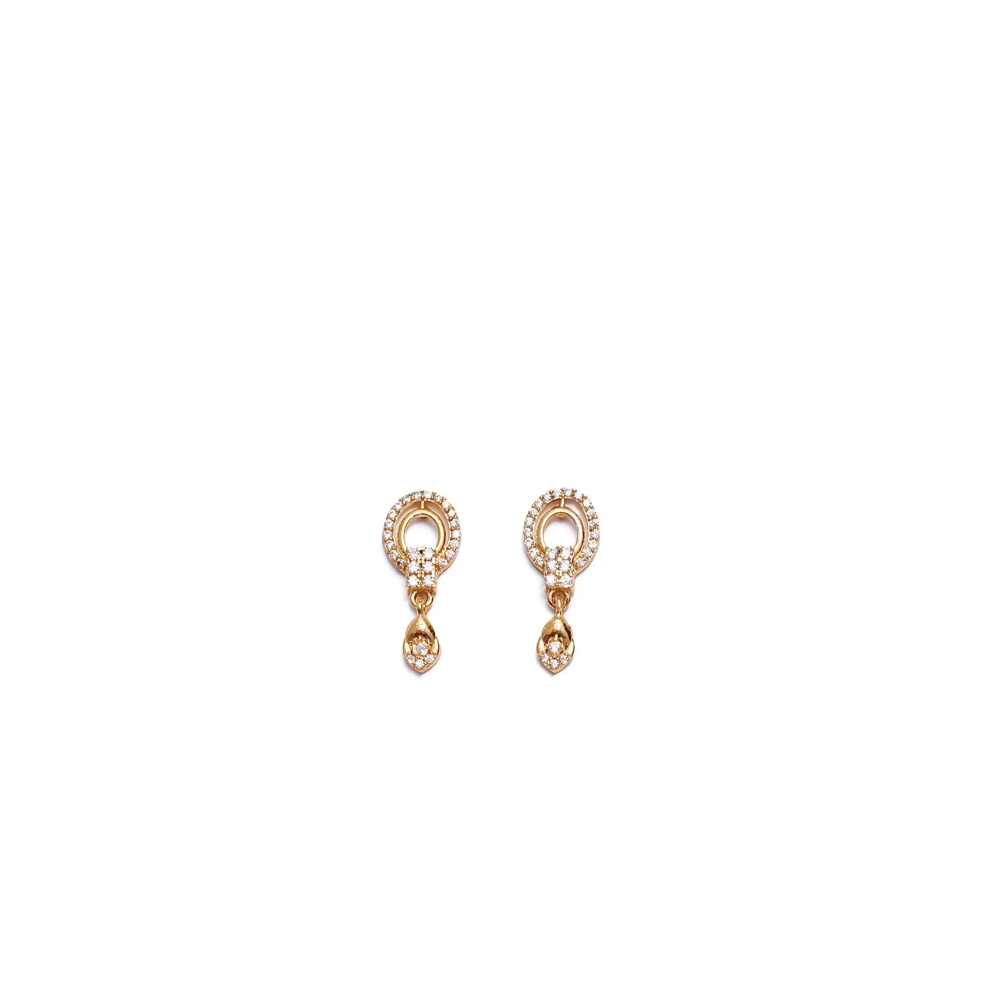 Elegant Gold-Plated Stone Studded Drop Earrings ā Lightweight Daily & Party Wear SIZZLE JEWELS