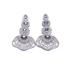 Luxury American Diamond Long Earrings for Women – Sparkling Party & Bridal Wear Jewelry SIZZLE JEWELS