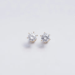 Classic Solitaire Stud Earrings in Gold & Silver – Elegant Crystal Stone Earrings for Daily & Party Wear SIZZLE JEWELS