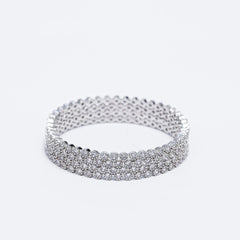 ✨ Elegant American Diamond Bangles Set – Sparkling Silver Finish ✨ SIZZLE JEWELS