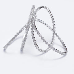 ✨ Elegant American Diamond Bangles Set – Sparkling Silver Finish ✨ SIZZLE JEWELS