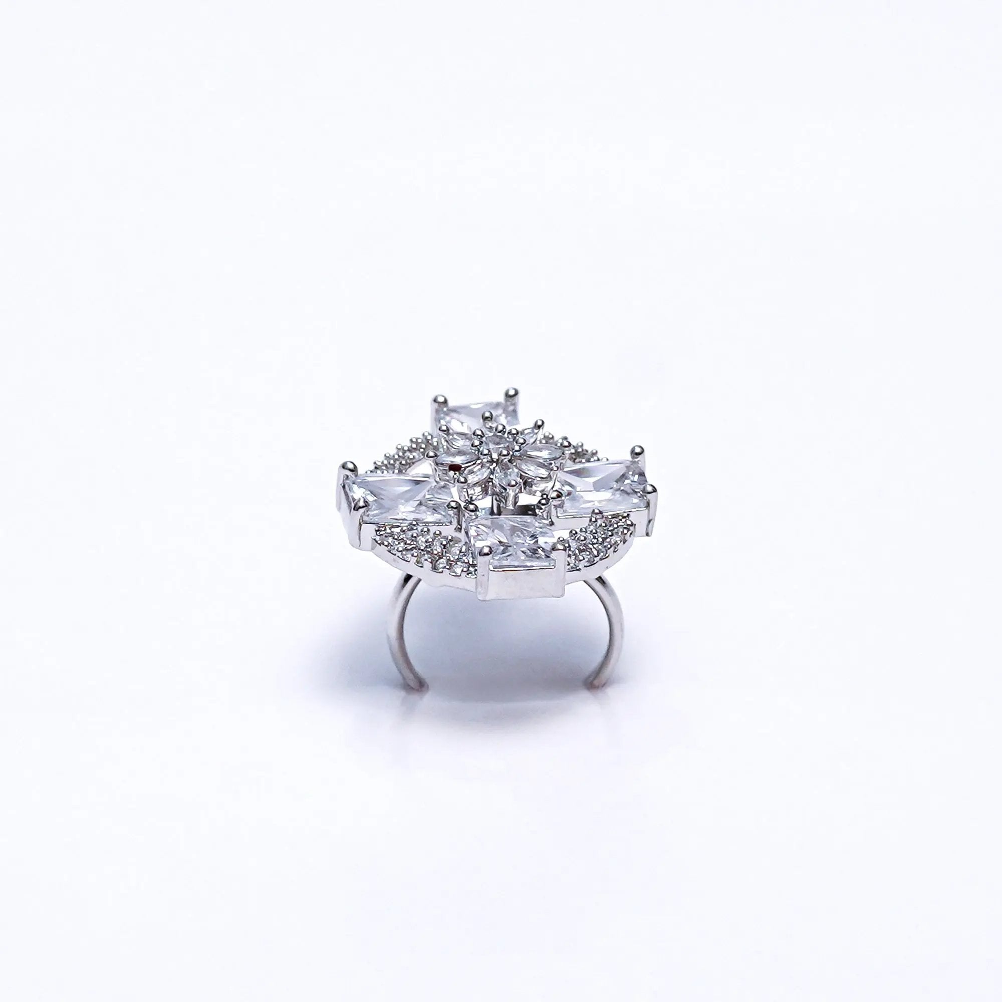 Elegant Silver Statement Ring for Women | Sparkling Cubic Zirconia Cocktail & Engagement Jewelry SIZZLE JEWELS