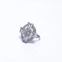 Elegant Silver Statement Ring for Women | Sparkling Cubic Zirconia Cocktail & Engagement Jewelry SIZZLE JEWELS