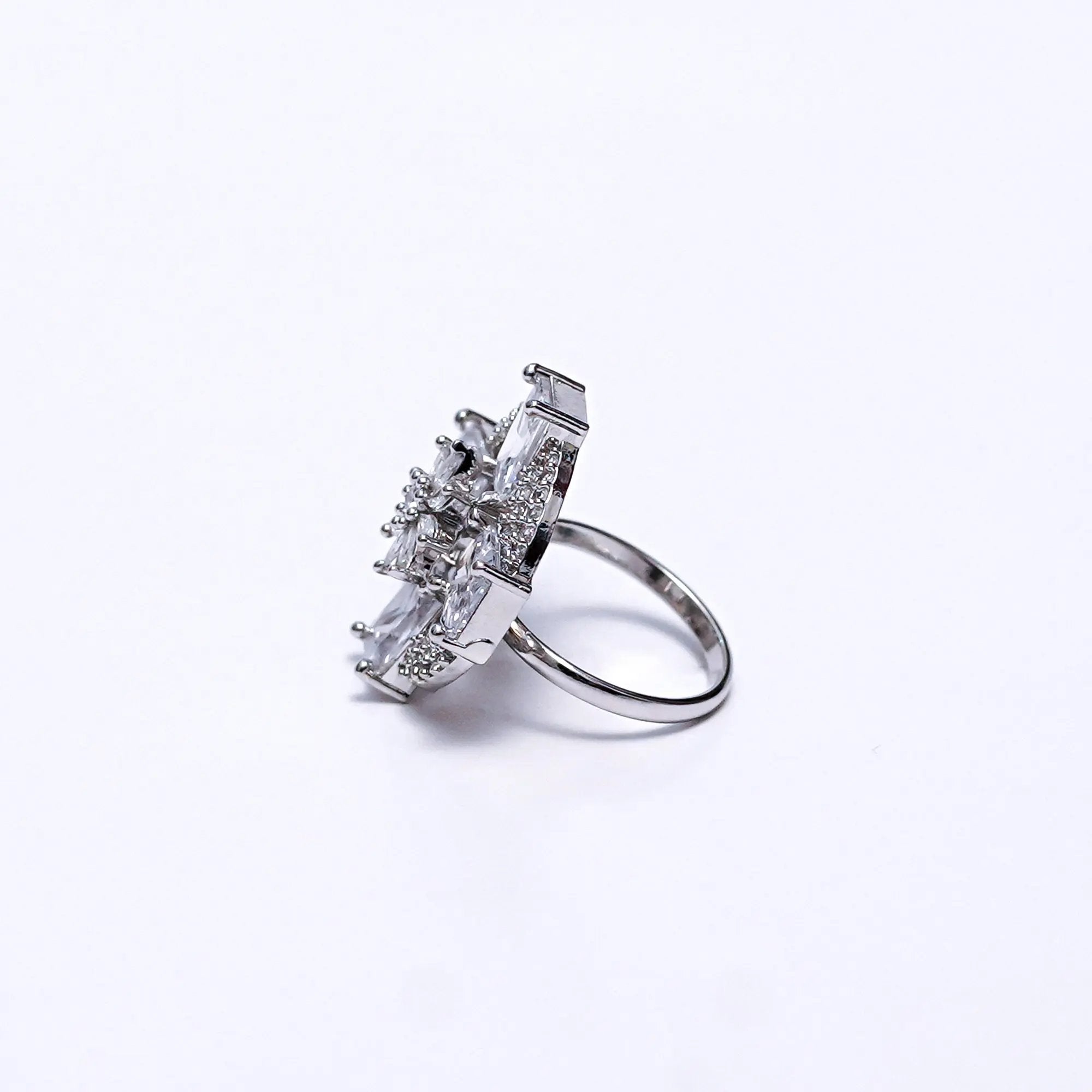 Elegant Silver Statement Ring for Women | Sparkling Cubic Zirconia Cocktail & Engagement Jewelry SIZZLE JEWELS