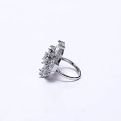 Elegant Silver Statement Ring for Women | Sparkling Cubic Zirconia Cocktail & Engagement Jewelry SIZZLE JEWELS