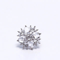 Luxury Silver-Plated Statement Ring with Sparkling CZ Stones – Elegant Cocktail & Party Jewelry for Women SIZZLE JEWELS