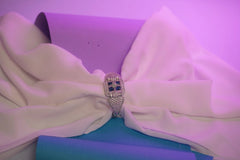 Exquisite American Diamond Free Size Bracelet with Royal Blue Accent SIZZLE JEWELS