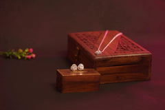 ✨ Heart Shape American Diamond Pendant with Matching Earrings – Elegant Silver Finish Jewelry Set for Women ✨ SIZZLE JEWELS