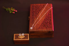 ✨ Heart Shape American Diamond Pendant with Matching Earrings – Elegant Silver Finish Jewelry Set for Women ✨ SIZZLE JEWELS