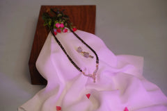 Designer Diamond Mangalsutra with Double Chain & Matching Earrings Set SIZZLE JEWELS