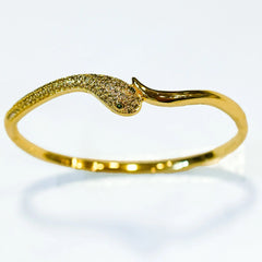 Elegant Gold Snake Design Bracelet with Sparkling Stone Accents SIZZLE JEWELS