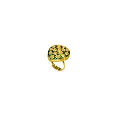 Elegant Polki Style Adjustable Ring for Women & Girls | Traditional Gold-Tone Stone Studded Jewelry SIZZLE JEWELS