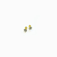 Classic Solitaire Stud Earrings in Gold & Silver – Elegant Crystal Stone Earrings for Daily & Party Wear SIZZLE JEWELS