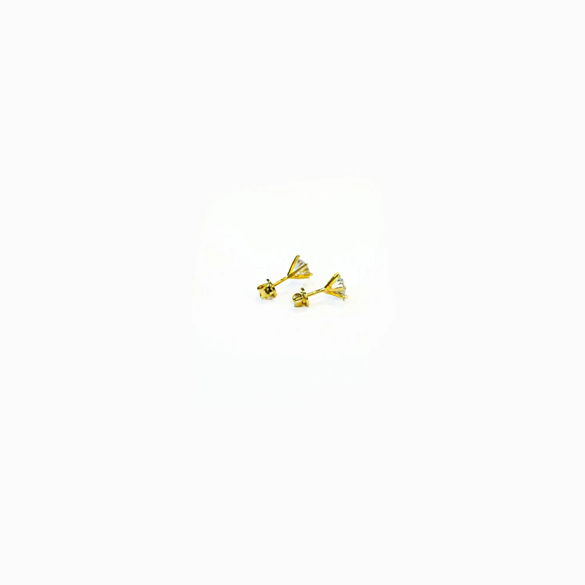 Classic Solitaire Stud Earrings in Gold & Silver – Elegant Crystal Stone Earrings for Daily & Party Wear SIZZLE JEWELS