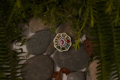 ✨ Designer Navratna Adjustable Ring – Colourful Gemstone Gold Polish ✨ SIZZLE JEWELS