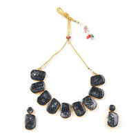 Sizzle Jewels Handcrafted Black Quartz Necklace Set