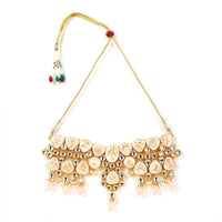 Sizzle Jewels Royal Kundan Carved Necklace Set with Earrings