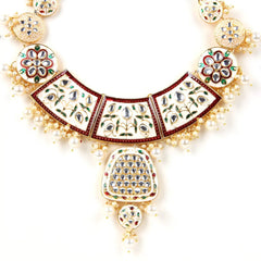 Sizzle Jewels Royal Handmade Kundan Meenakari Heavy Necklace Set SIZZLE JEWELS