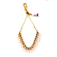 Sizzle Jewels Graceful Kundan Necklace Set with Soft Pink Beads – Traditional Gold-Plated Jewellery