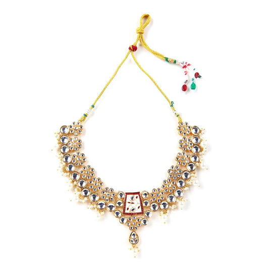 Sizzle Jewels Royal Kundan and Meenakari Bridal Necklace Set with Pearls – Heavy Gold-Plated Jewellery for Weddings | Festive Occasions SIZZLE JEWELS