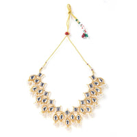 Sizzle Jewels Royal Kundan Pearl Bridal Necklace Set with Earrings and Maang Tikka