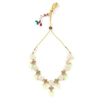 Sizzle Jewels Charming Green Bead and White Stone Necklace Set