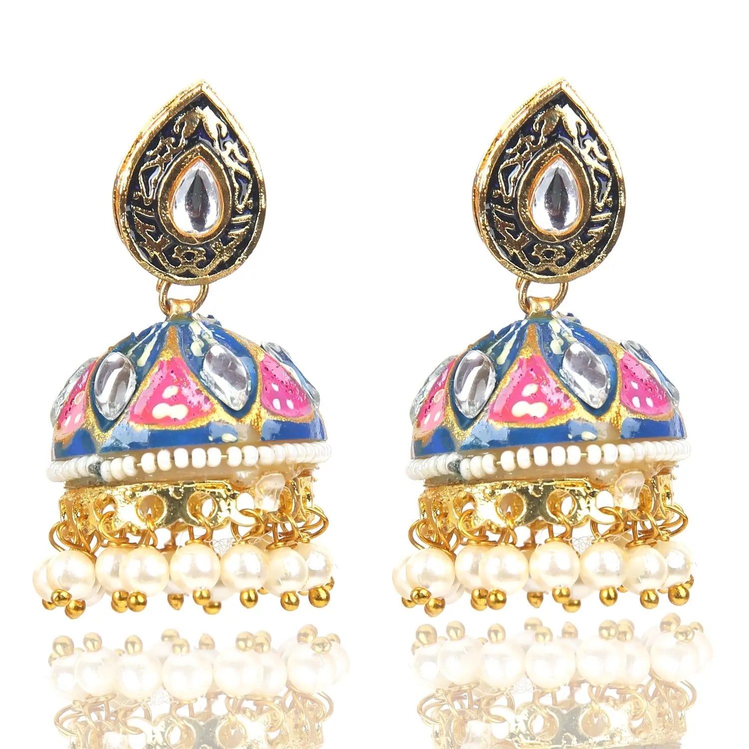 Sizzle Jewels Royal Meenakari Jhumka Earrings SIZZLE JEWELS