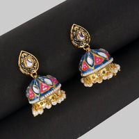 Sizzle Jewels Royal Meenakari Jhumka Earrings