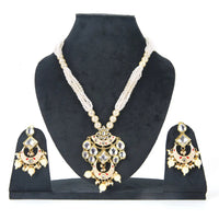 Sizzle Jewels Elegant Kundan Pearl Necklace Set with Earrings | Traditional Bridal Jewelry