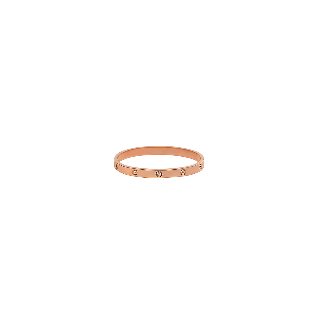 Elegant Rose Gold Bangle Bracelet with Crystal Accents – Minimalist Luxury Jewelry.