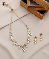 Sizzle Jewels White Kundan Pearl Necklace Set