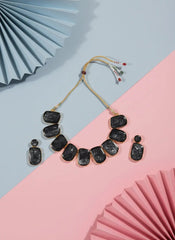 Sizzle Jewels Handcrafted Black Quartz Necklace Set SIZZLE JEWELS