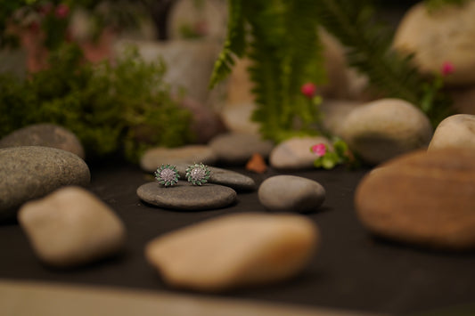 ✨ Floral Green Stone Stud Earrings – Elegant American Diamond Daily Wear Jewelry for Women & Girls ✨