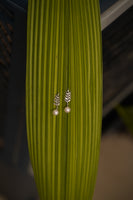 Elegant Silver-Plated Leaf Design Earrings with Pearl Drop – Stylish Party & Wedding Jewelry