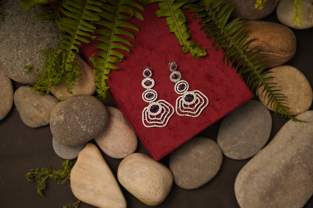 Luxury American Diamond Long Earrings for Women – Sparkling Party & Bridal Wear Jewelry
