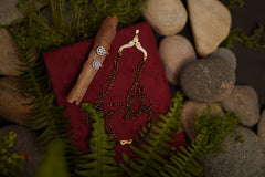 Designer Diamond Mangalsutra with Double Chain & Matching Earrings Set