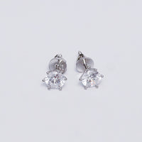 Classic Solitaire Stud Earrings in Gold & Silver – Elegant Crystal Stone Earrings for Daily & Party Wear