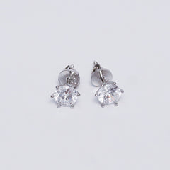 Classic Solitaire Stud Earrings in Gold & Silver – Elegant Crystal Stone Earrings for Daily & Party Wear