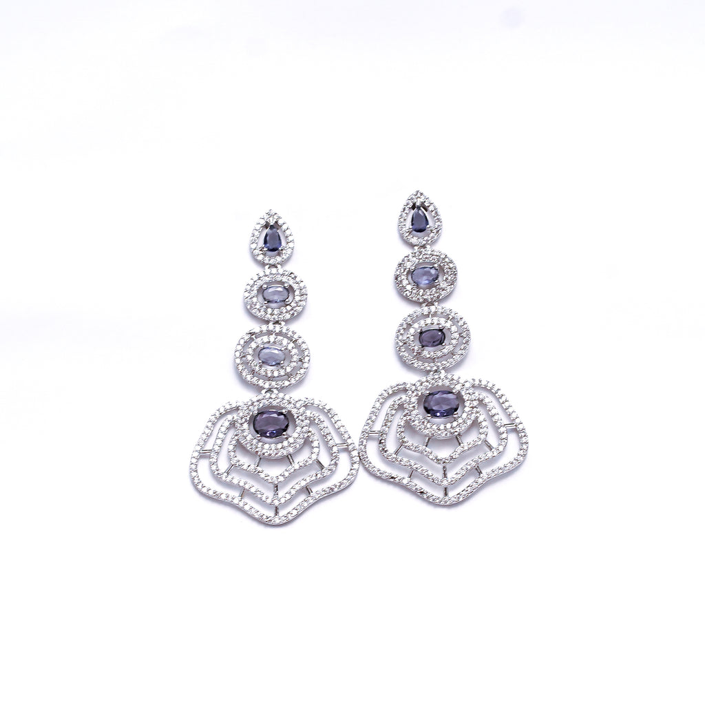 Luxury American Diamond Long Earrings for Women – Sparkling Party & Bridal Wear Jewelry