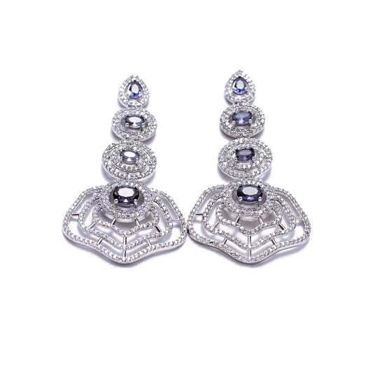 Luxury American Diamond Long Earrings for Women – Sparkling Party & Bridal Wear Jewelry