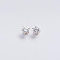 Classic Solitaire Stud Earrings in Gold & Silver – Elegant Crystal Stone Earrings for Daily & Party Wear